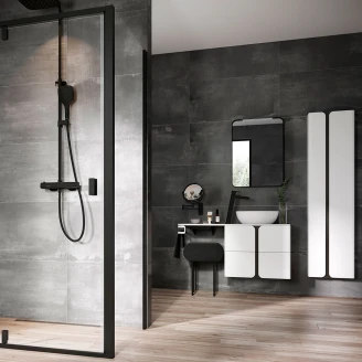 Ravak Speil Strip med LED Belysning Svart 60x70 cm